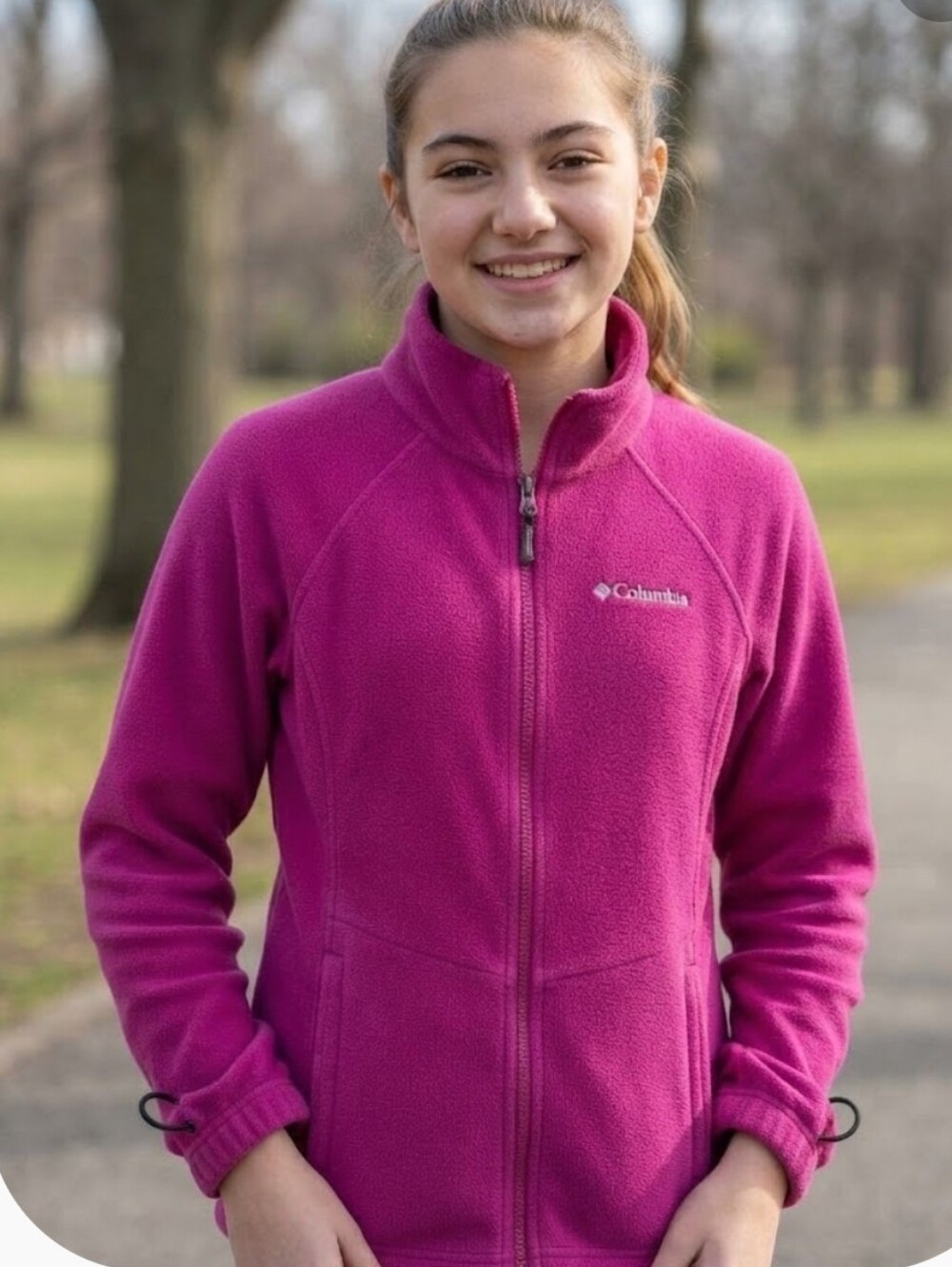 Columbia Omni-Heat Interchange Pink Fleece Jacket Size M